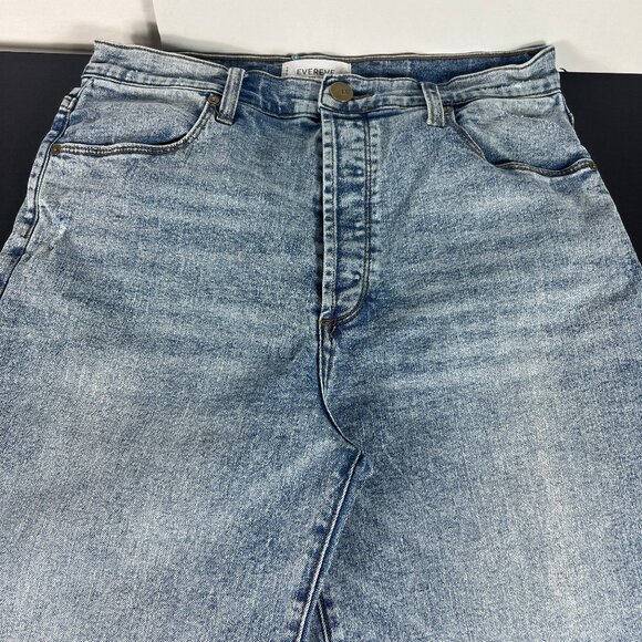 Evereve Jean Womens 32x33* The Ever Trouser High Rise Wide Leg Blue Denim Tag 31 - Picture 2 of 16